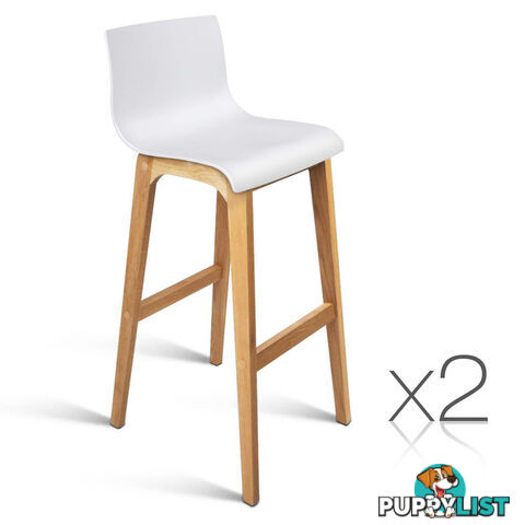 Set of 2 High Seat Back Barstools White