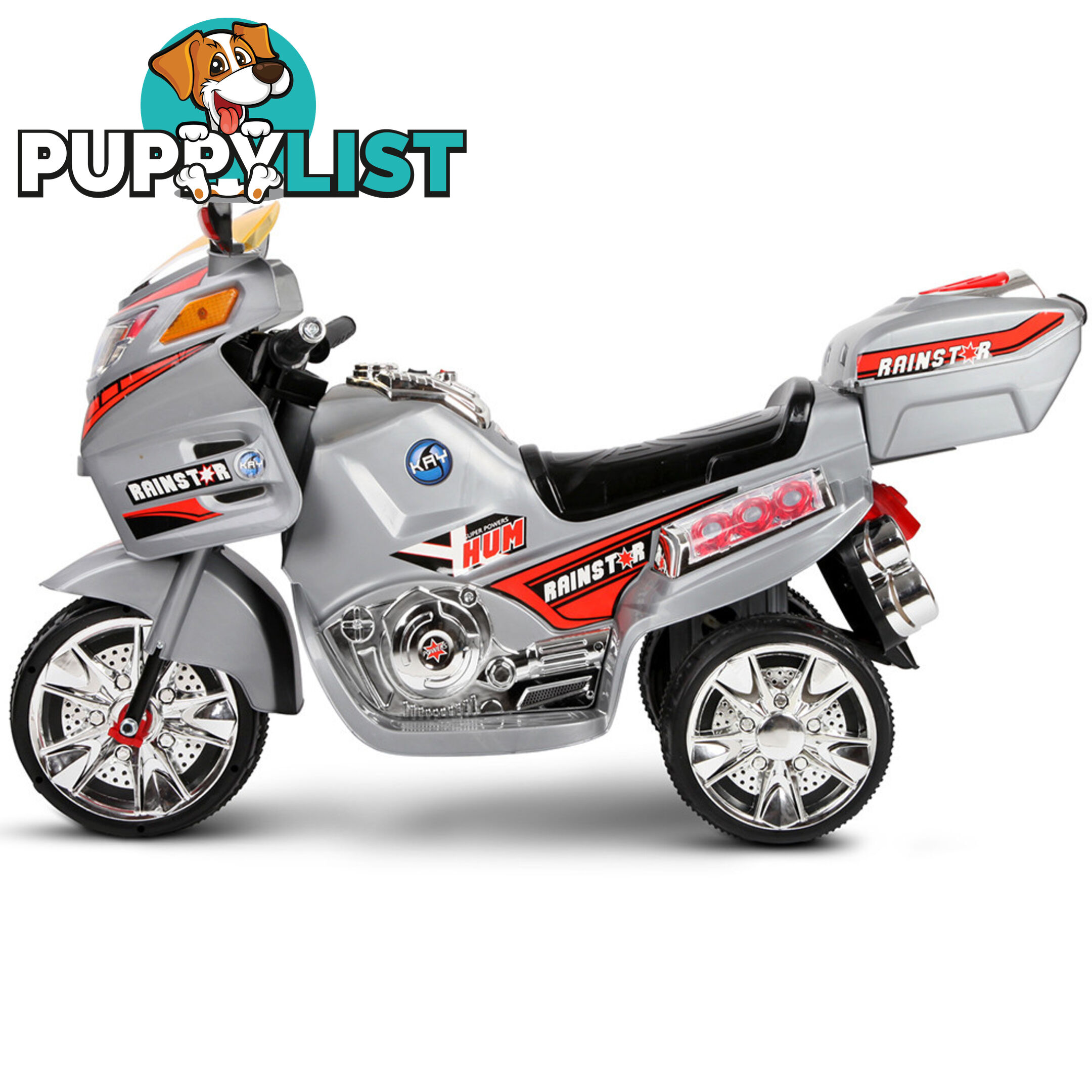 Kids Ride on Motorbike Silver Red