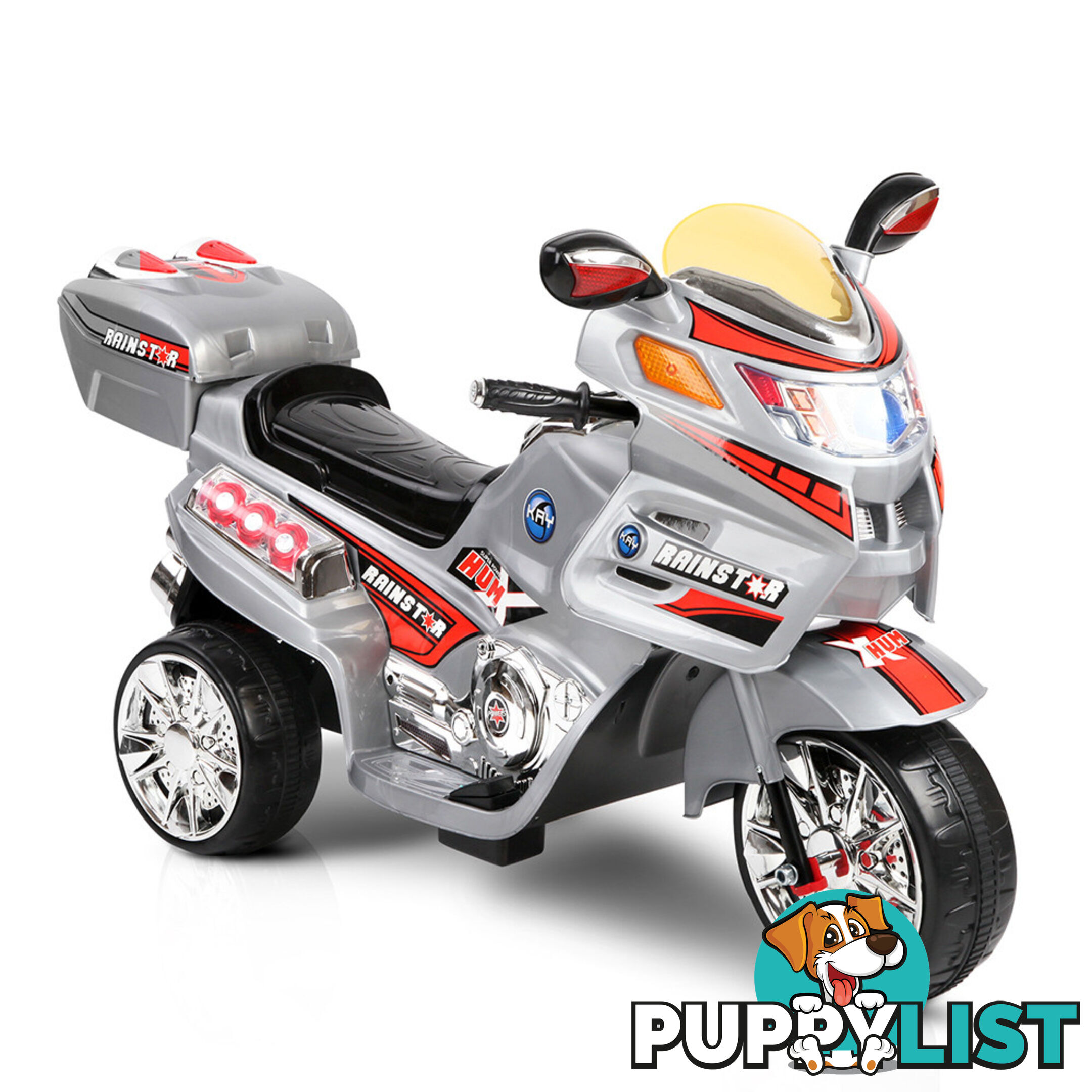 Kids Ride on Motorbike Silver Red