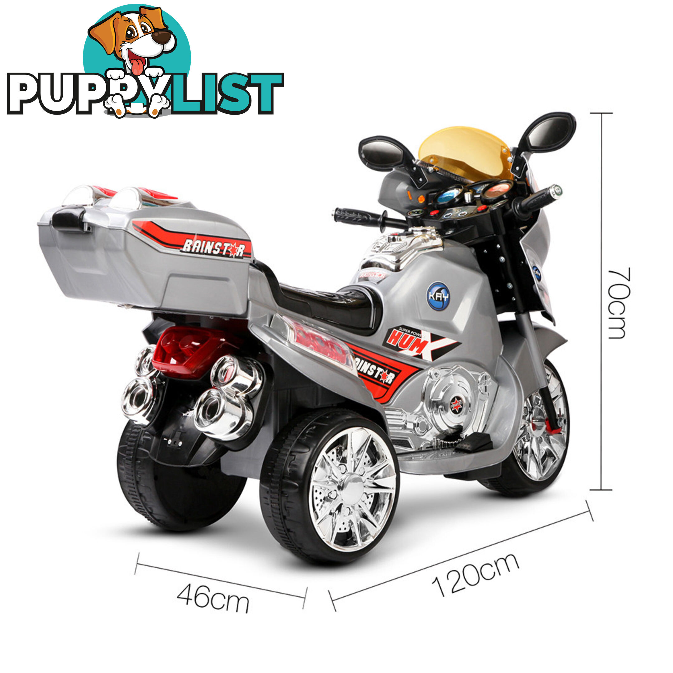 Kids Ride on Motorbike Silver Red