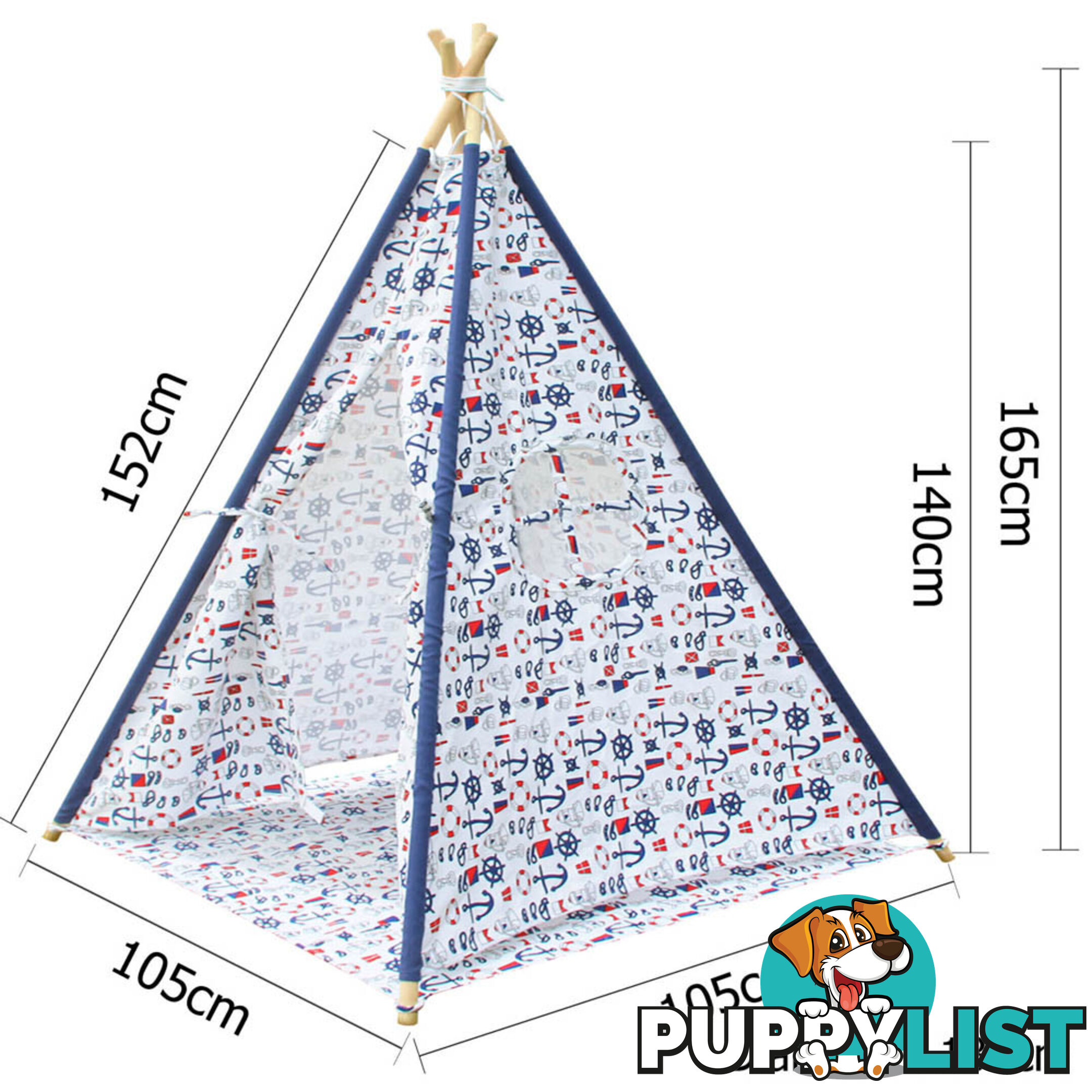 4 Poles Teepee Tent w/ Storage Bag