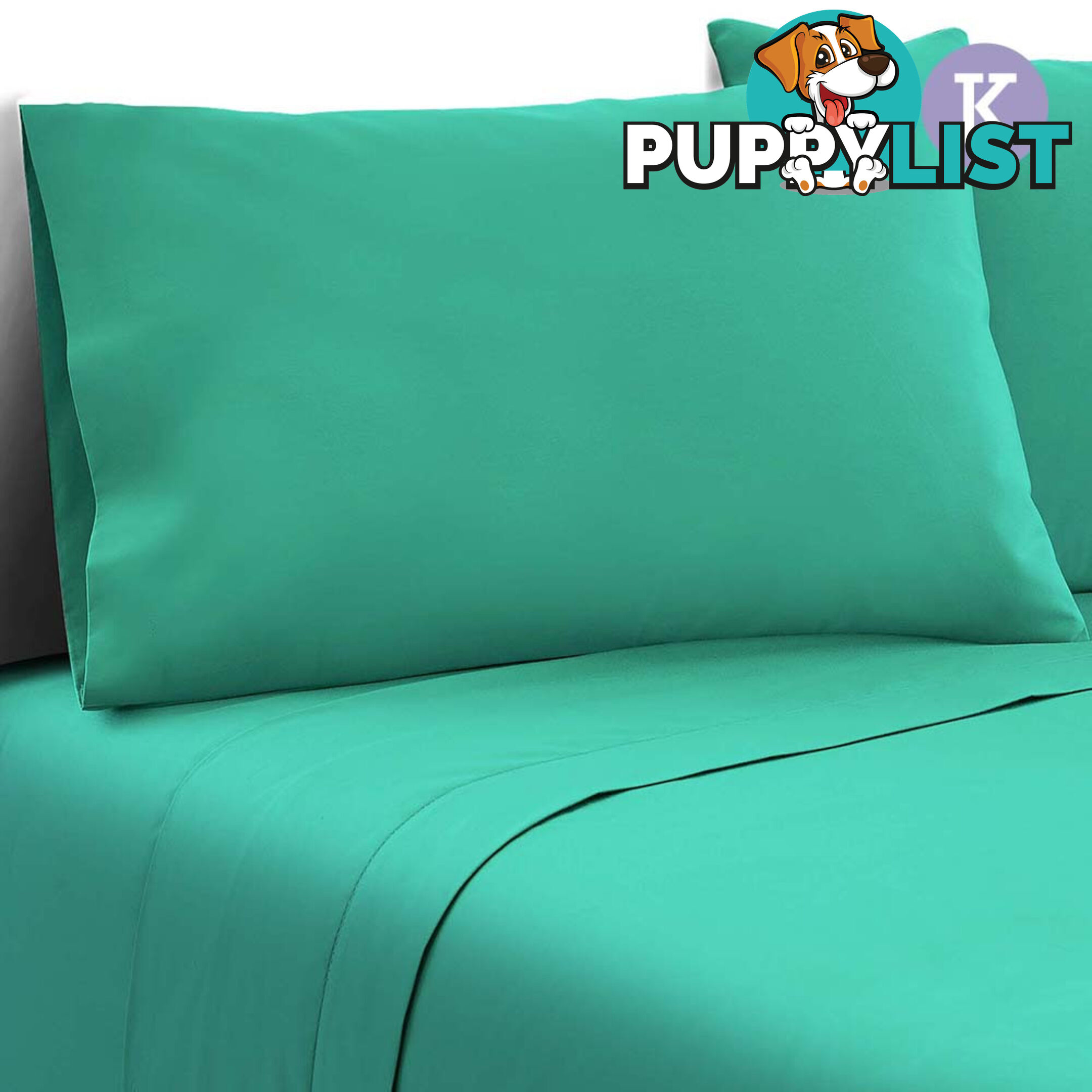 4 Piece Microfibre Sheet Set King  Aqua