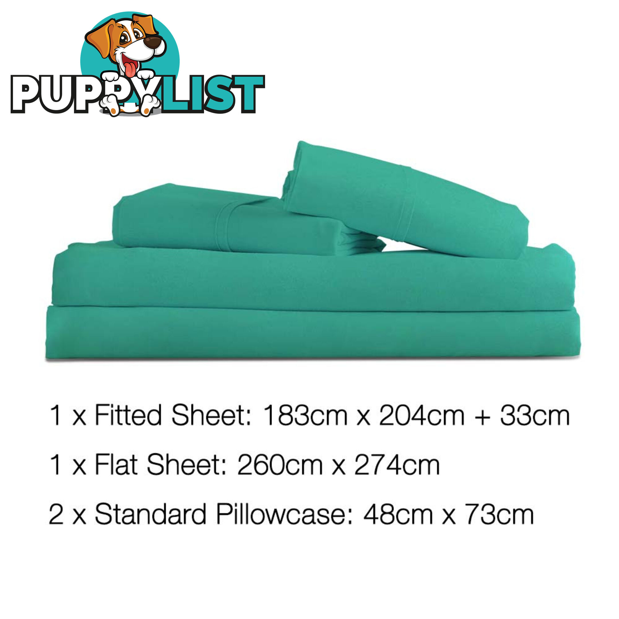 4 Piece Microfibre Sheet Set King  Aqua