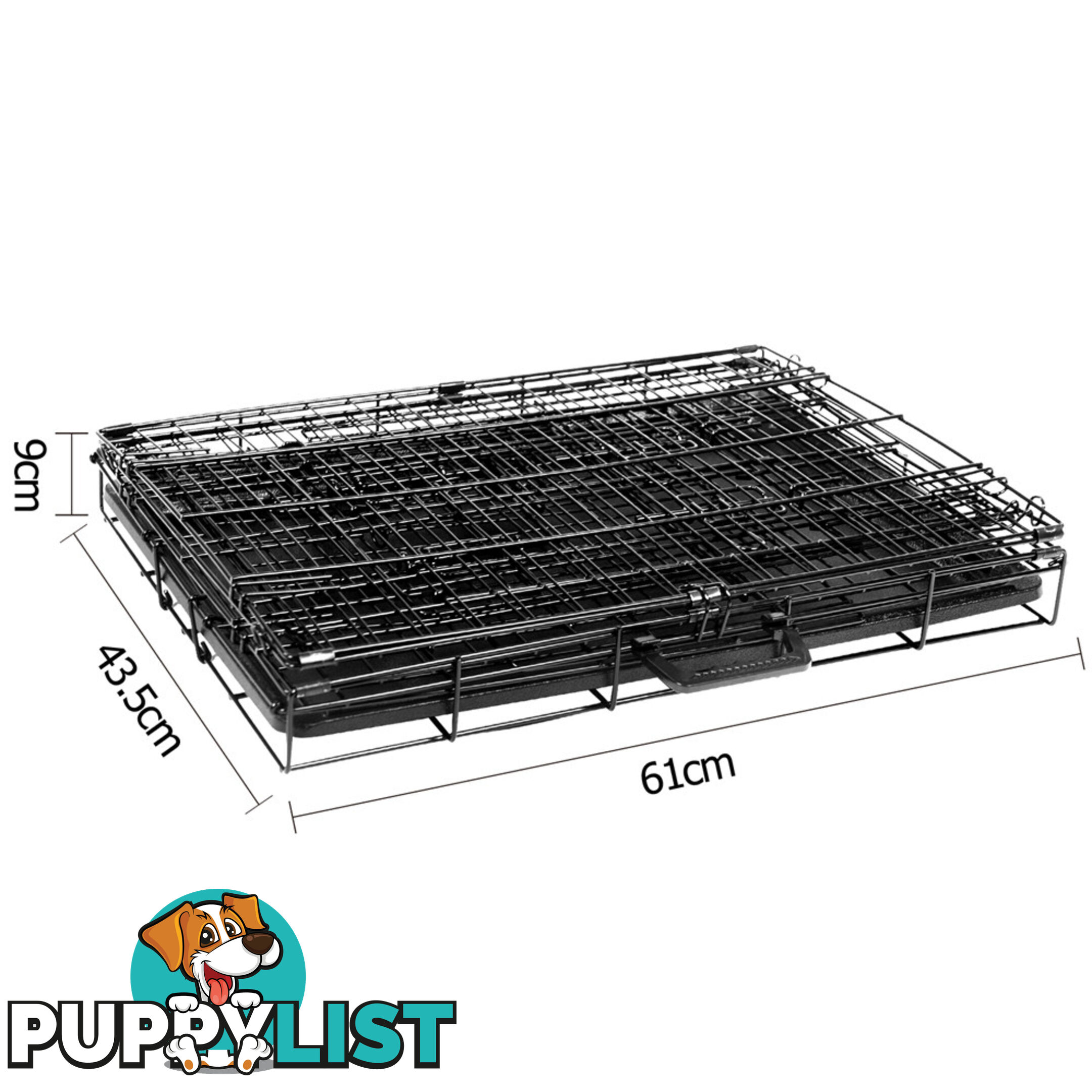 24 Inch Pet Portable Foldable Metal Cage Black