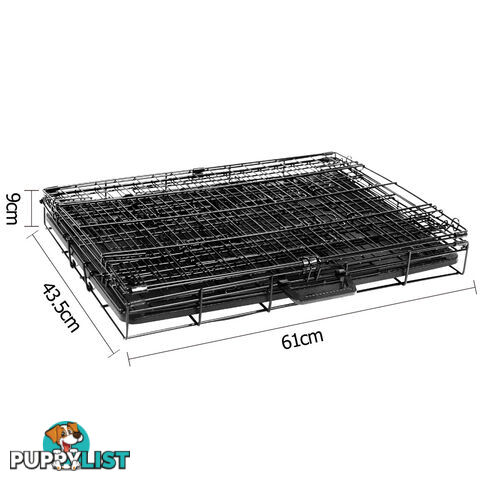 24 Inch Pet Portable Foldable Metal Cage Black