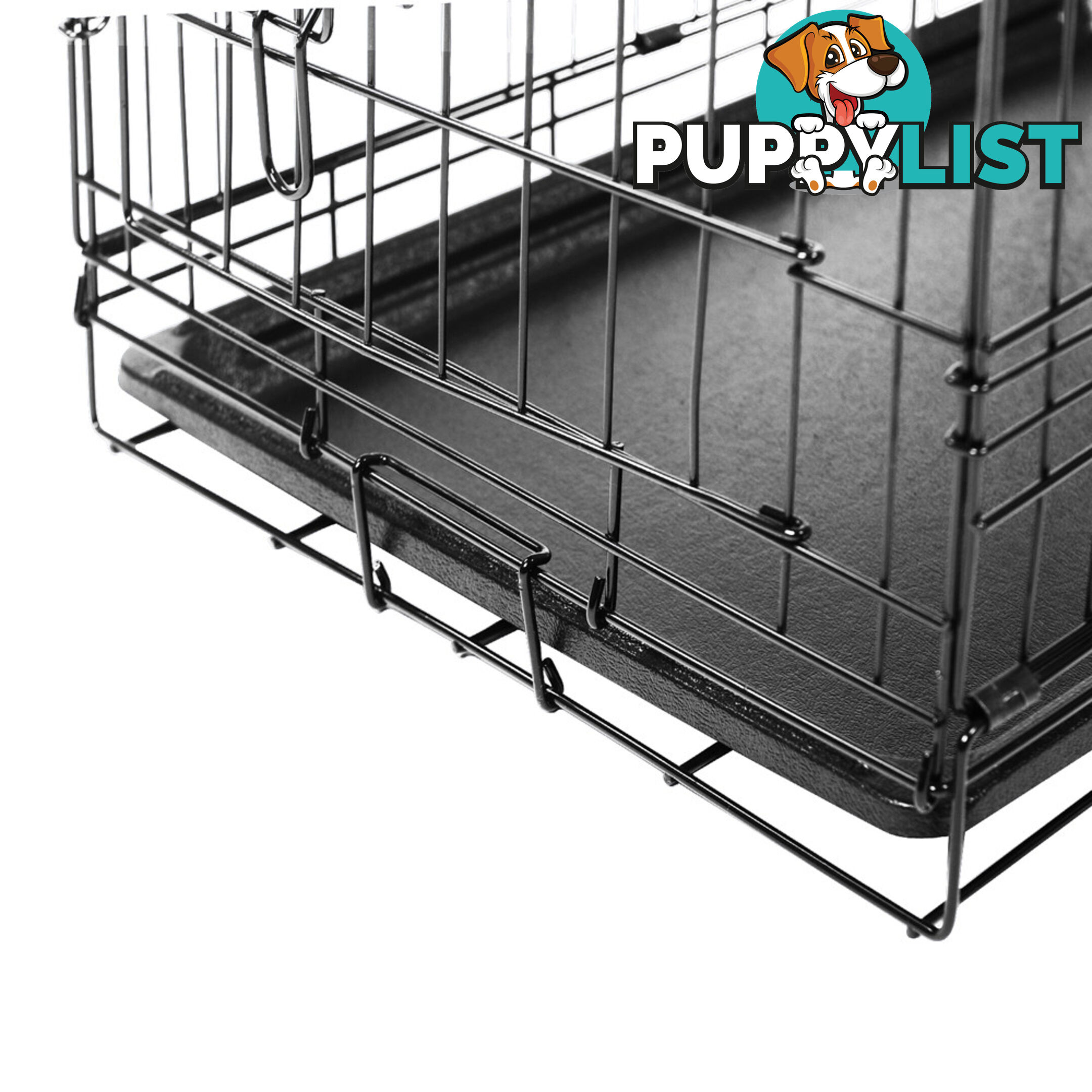 24 Inch Pet Portable Foldable Metal Cage Black