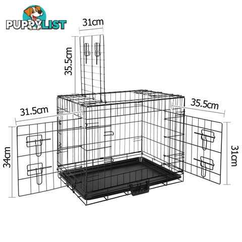 24 Inch Pet Portable Foldable Metal Cage Black