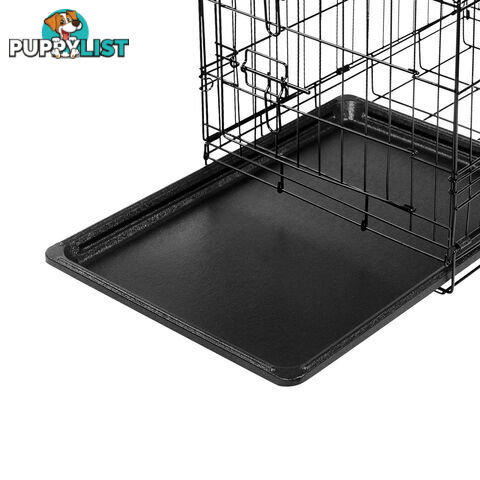 24 Inch Pet Portable Foldable Metal Cage Black