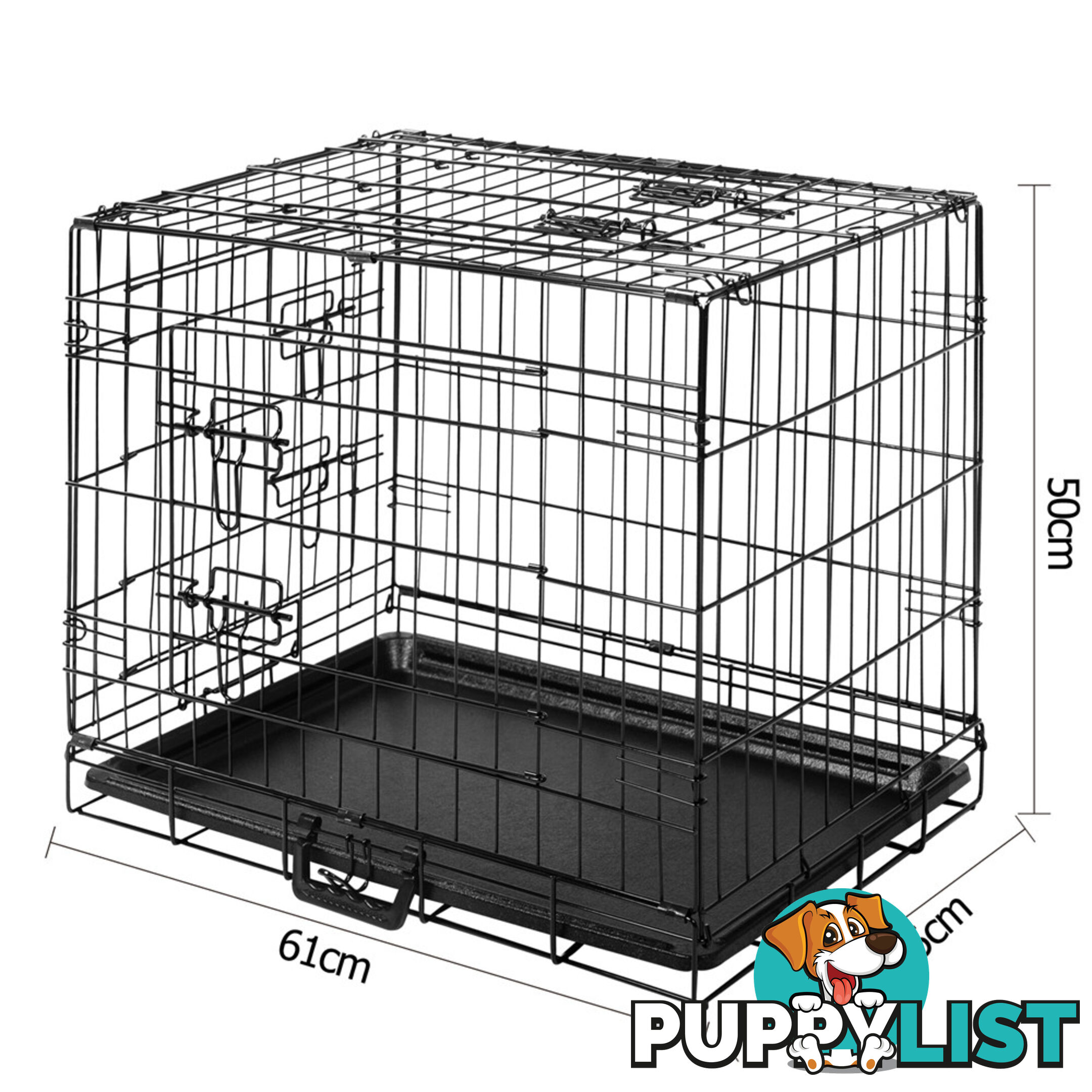 24 Inch Pet Portable Foldable Metal Cage Black