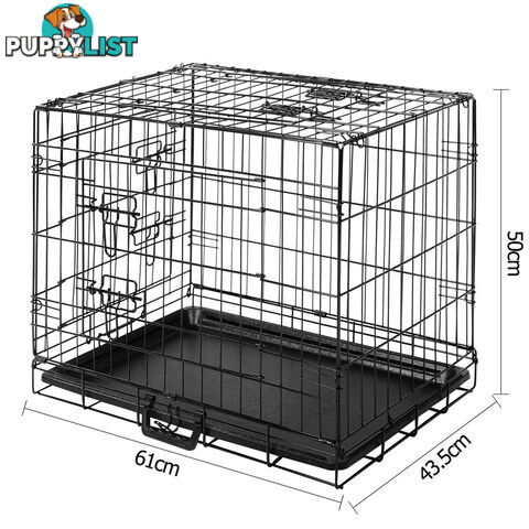 24 Inch Pet Portable Foldable Metal Cage Black