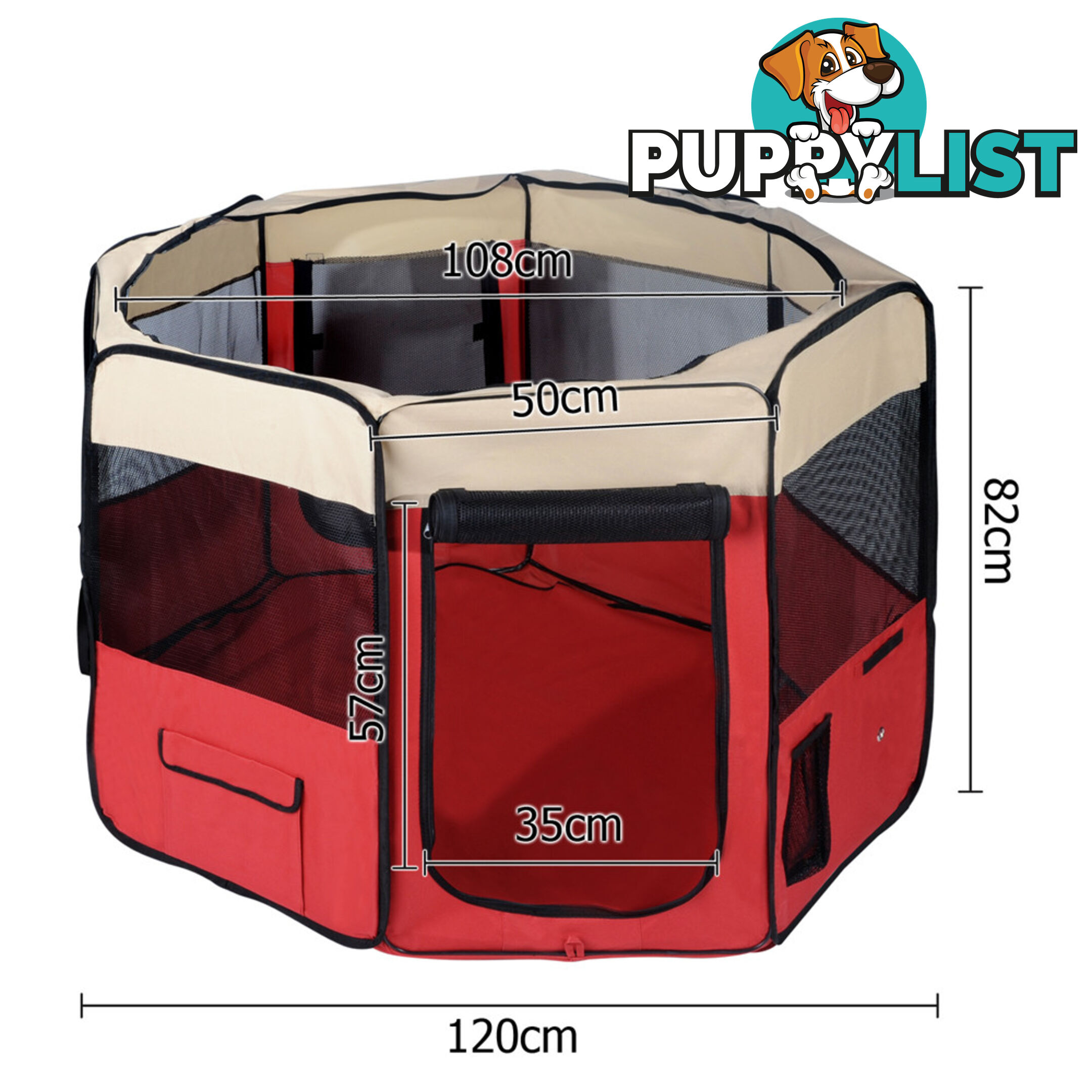 Pet Dog Puppy Cat Exercise Playpen Crate Cage Tent Red