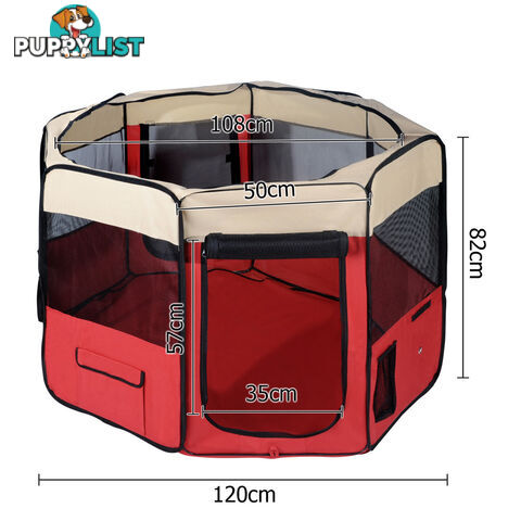 Pet Dog Puppy Cat Exercise Playpen Crate Cage Tent Red