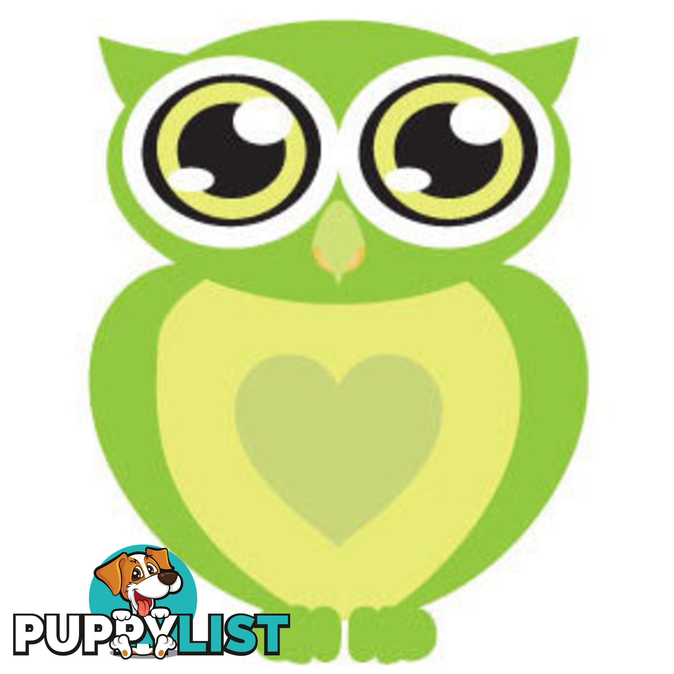 10 X Green owl with big eyes Wall Sticker - Totally Movable