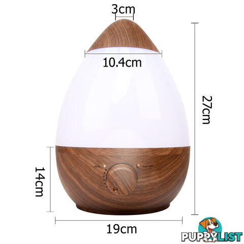 Ultrasonic Cool Mist Air Humidifier 2.3L Natural Wood