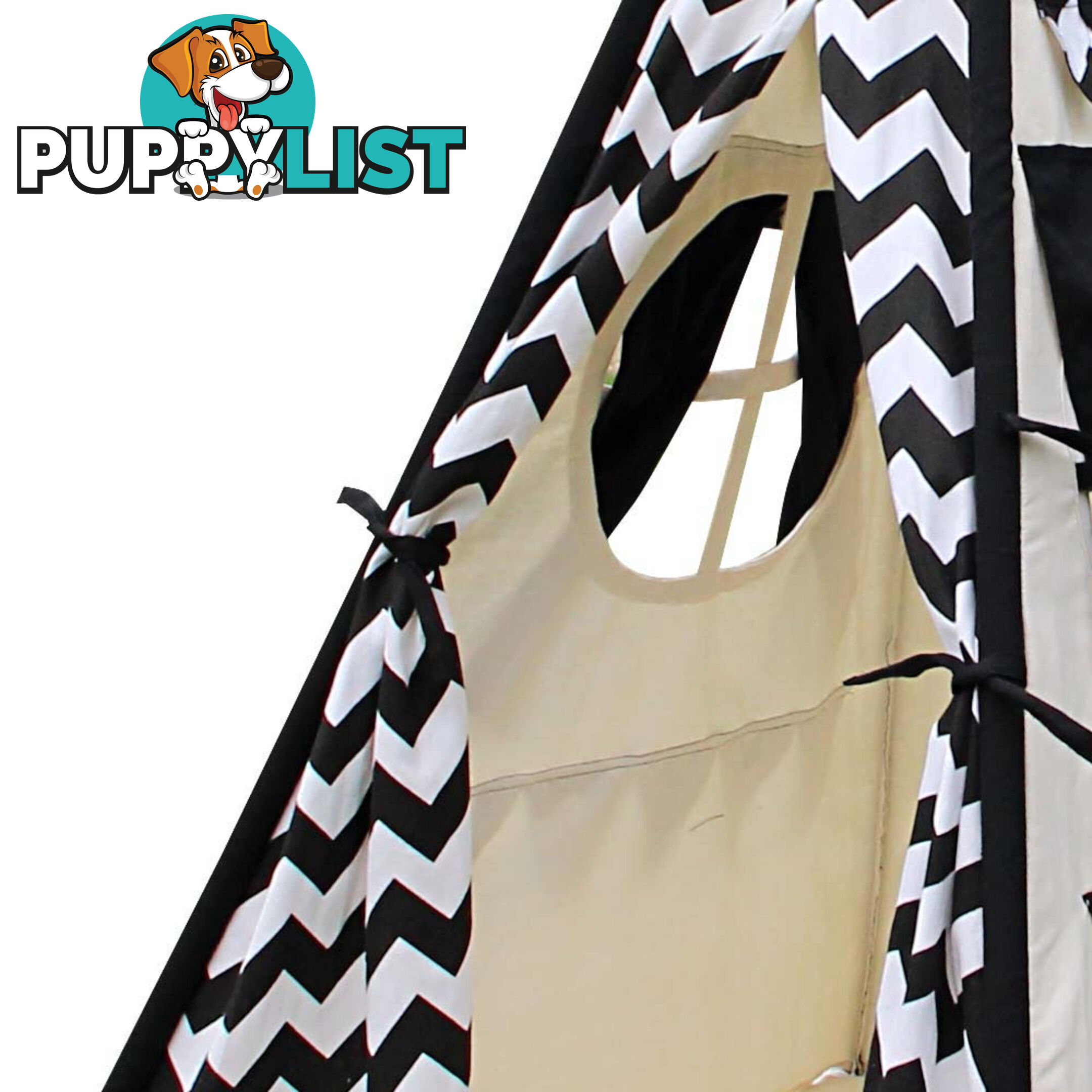 4 Poles Teepee Tent w/ Storage Bag Black