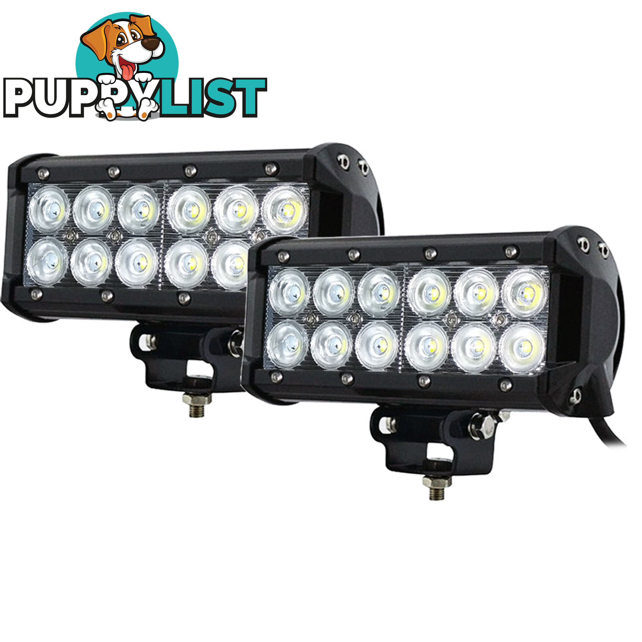 2x 7inch 60w Cree LED Light Bar Flood Beam Offroad Work SUV 4WD Lamp