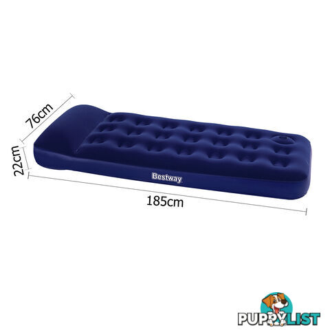 Bestway Single Inflatable Air Mattress Bed w/ Built-in Foot Pump Blue