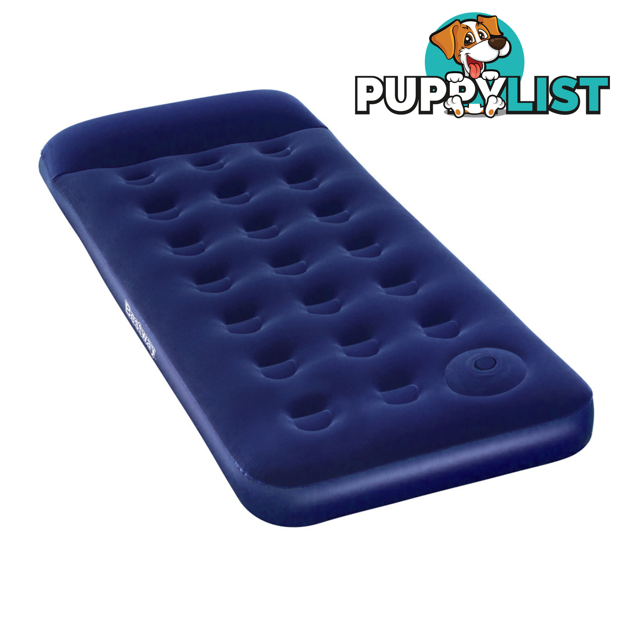 Bestway Single Inflatable Air Mattress Bed w/ Built-in Foot Pump Blue