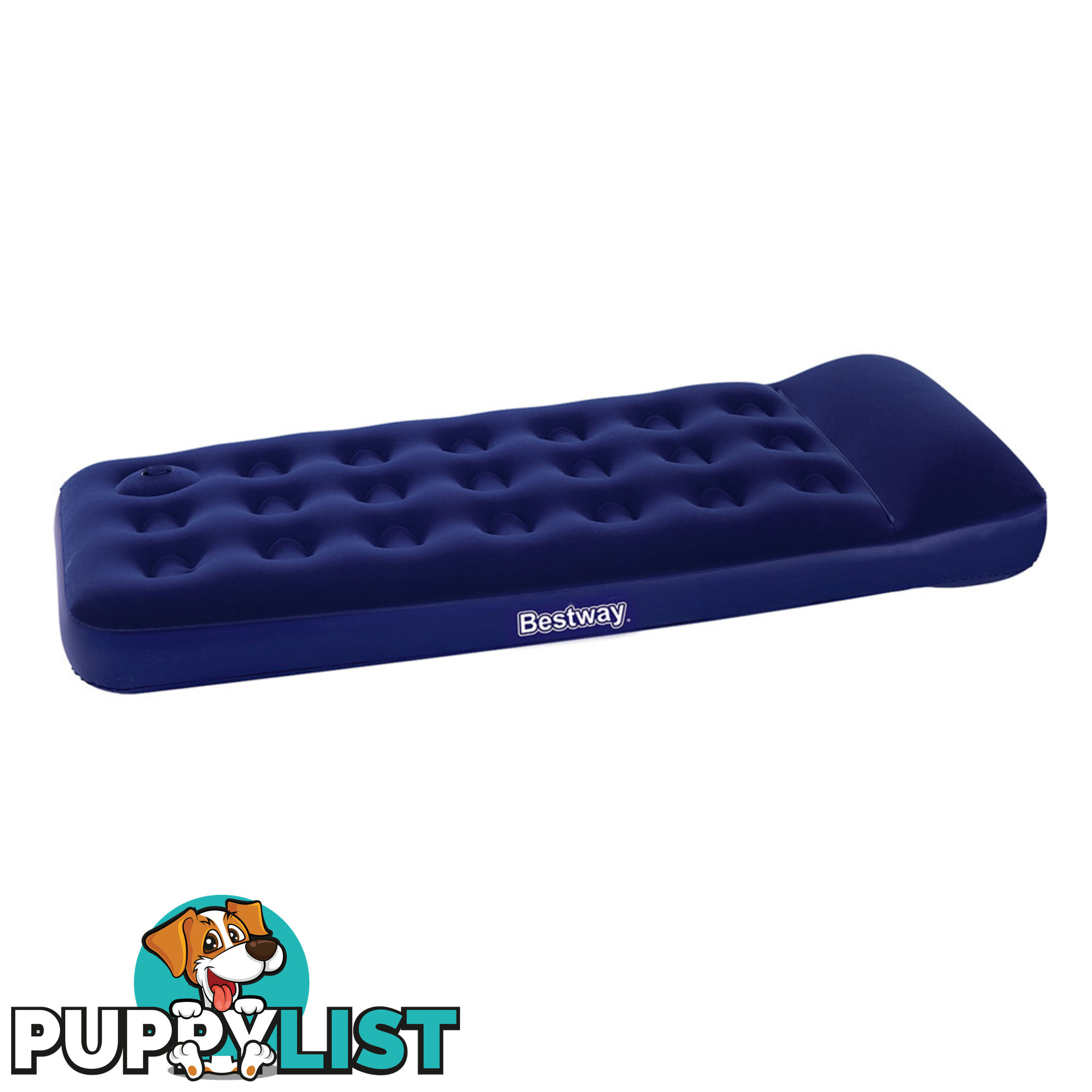 Bestway Single Inflatable Air Mattress Bed w/ Built-in Foot Pump Blue