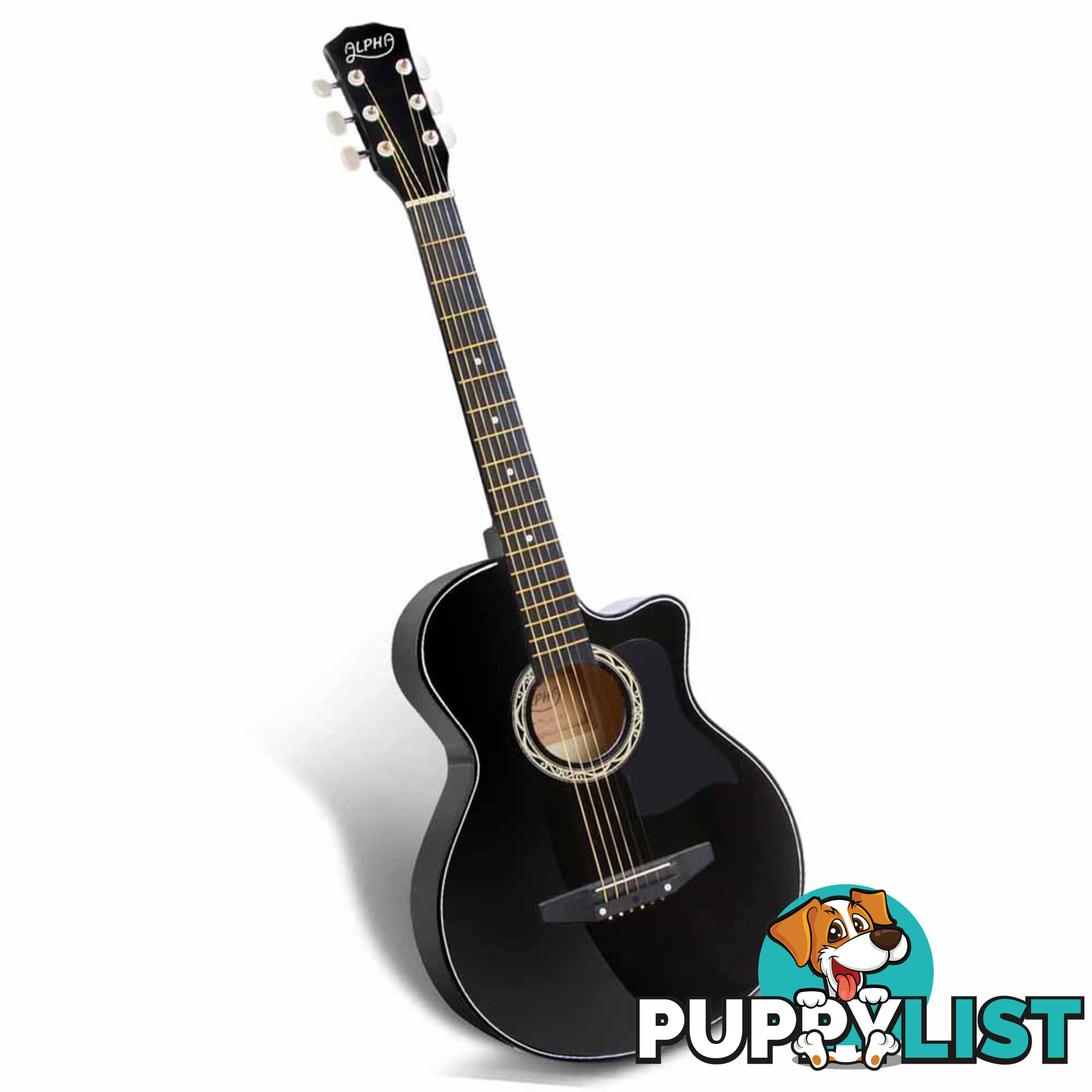 38 Inch Wooden Acoustic Guitar Black