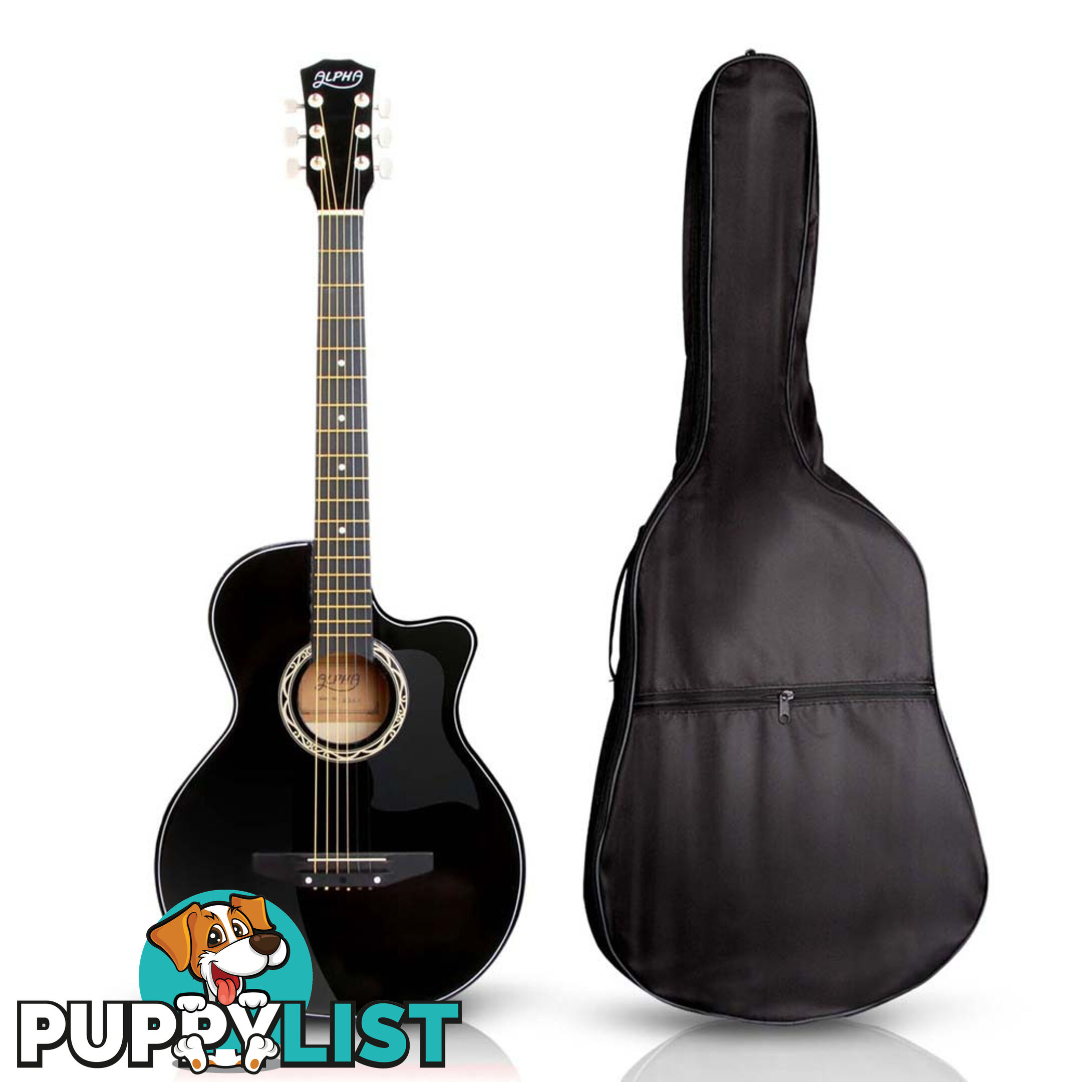 38 Inch Wooden Acoustic Guitar Black