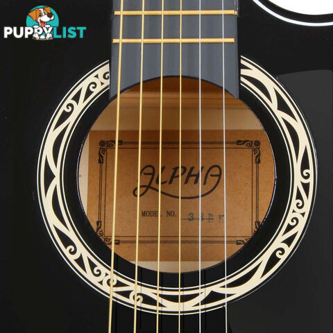 38 Inch Wooden Acoustic Guitar Black