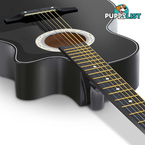 38 Inch Wooden Acoustic Guitar Black