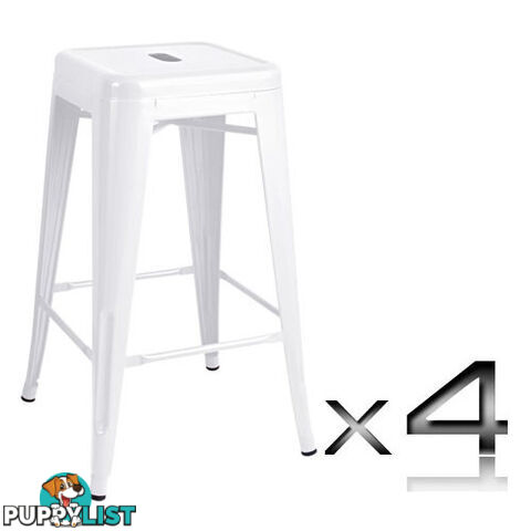 Set of 4 Replica Tolix Kitchen Bar Stool 66cm Yellow