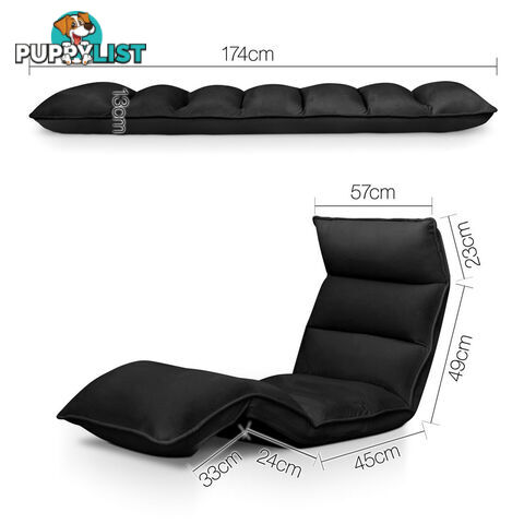 Lounge Sofa Chair - 375 Adjustable Angles  Black