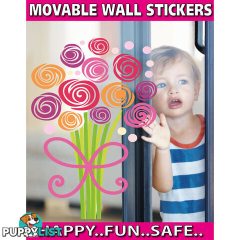 Medium Size Bouquet of Flowers Wall Stickers - Totally Movable