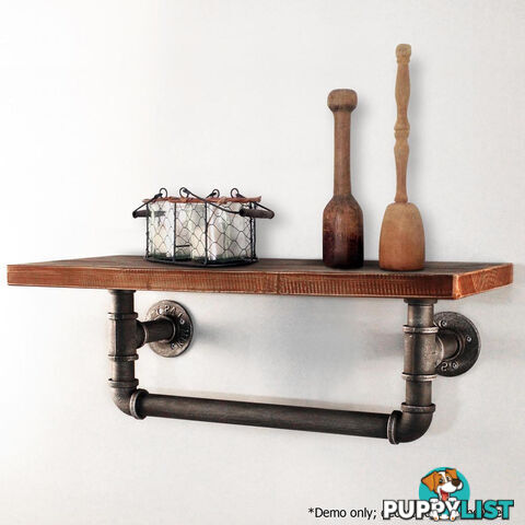 Rustic Industrial DIY Floating Pipe Shelf