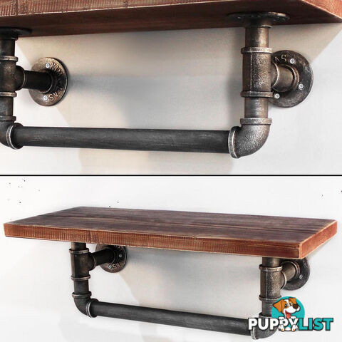 Rustic Industrial DIY Floating Pipe Shelf