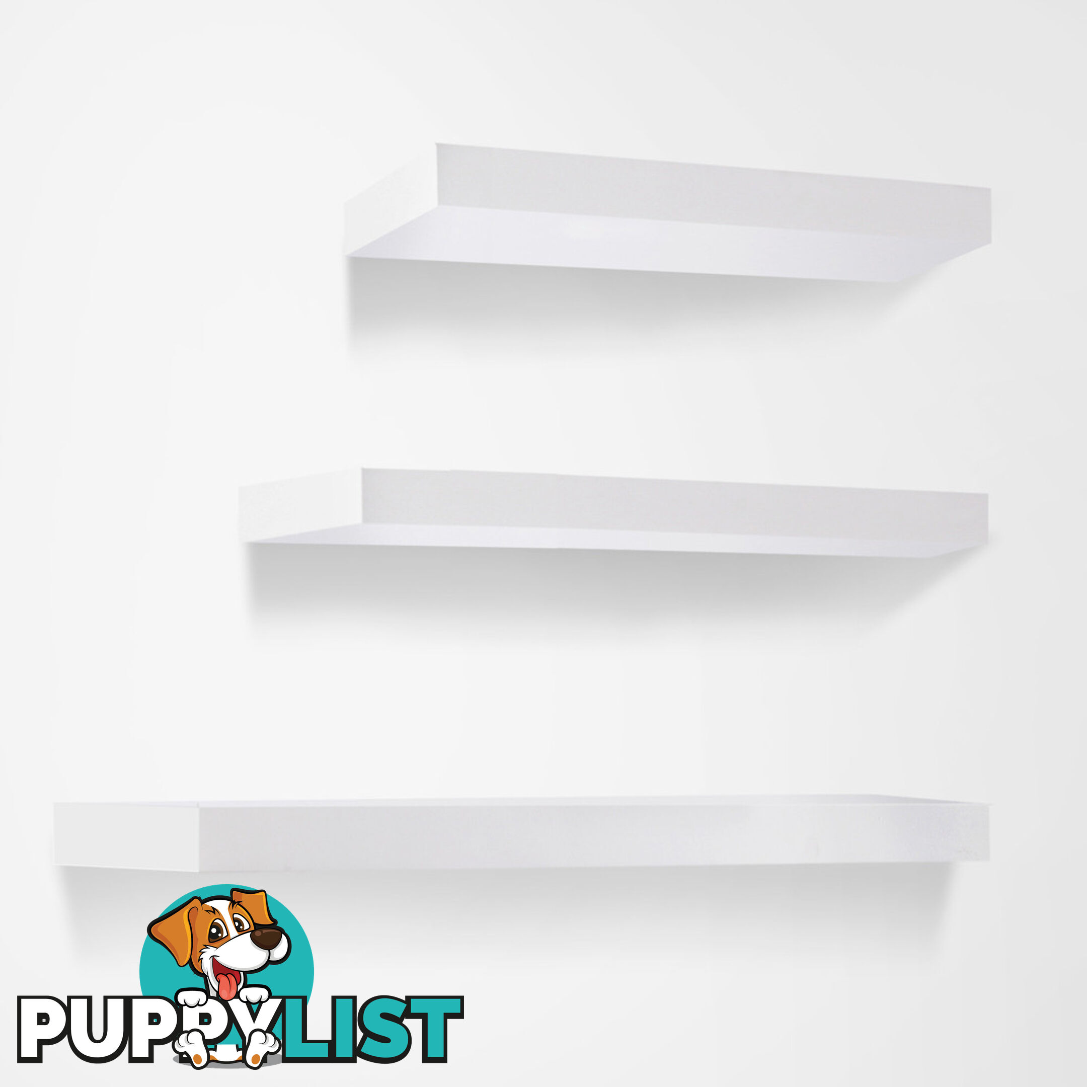 3 pcs Wall Floating Shelf Set Bookshelf Display White