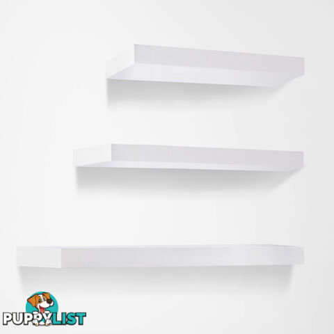 3 pcs Wall Floating Shelf Set Bookshelf Display White