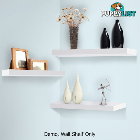 3 pcs Wall Floating Shelf Set Bookshelf Display White