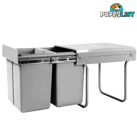 Duel Side Pull Out Rubbish Waste Basket 2 x 20L