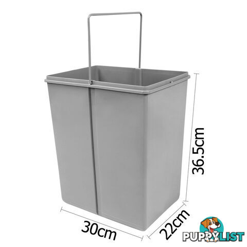 Duel Side Pull Out Rubbish Waste Basket 2 x 20L