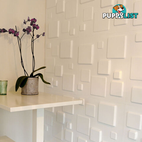 12 Pcs 3D Square Design Wall Panel