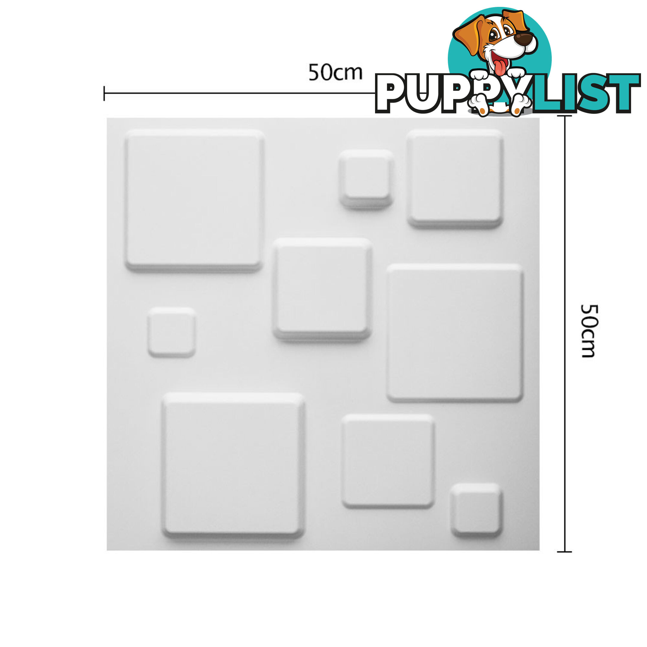 12 Pcs 3D Square Design Wall Panel