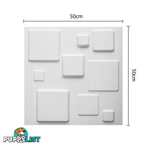 12 Pcs 3D Square Design Wall Panel