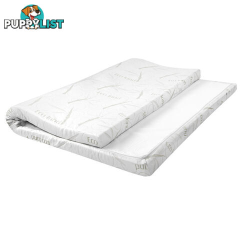 Memory Foam Mattress Topper w/ Bamboo Fabric Cover 7cm Queen