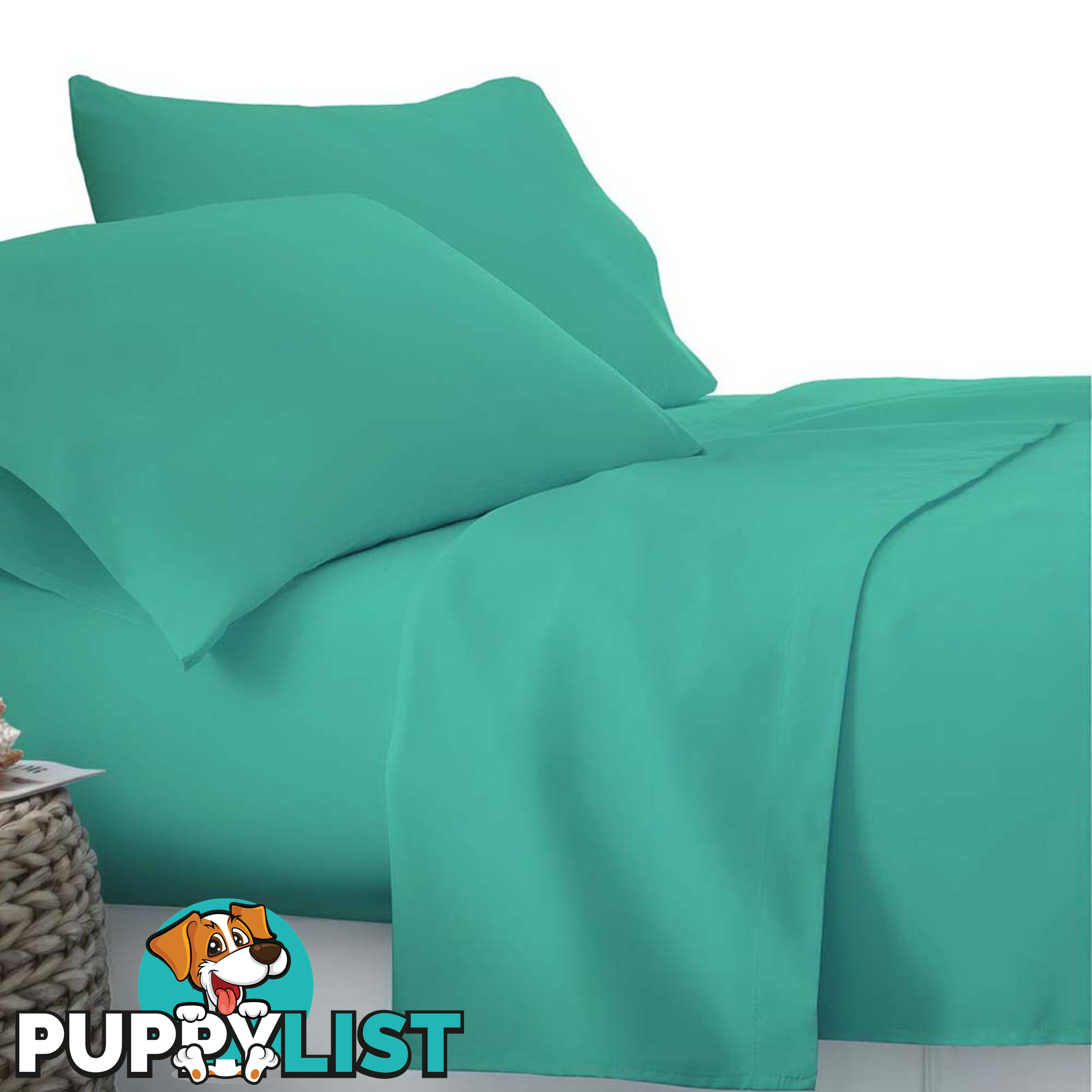 4 Piece Microfibre Sheet Set Double Aqua