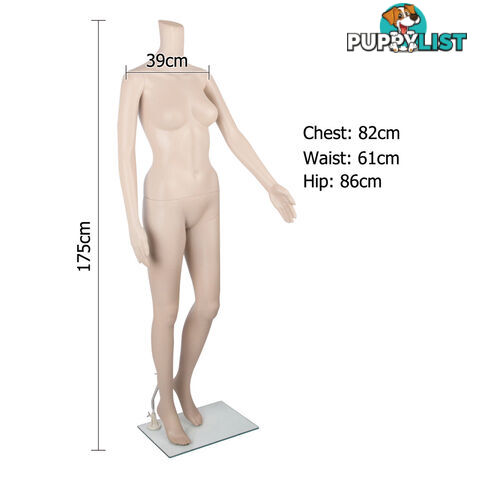 Headless Full Body Female Mannequin Cloth Display Tailor Dressmaker Skin Tone 175cm