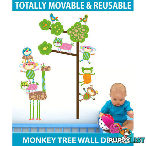 Extra Large Size Funky Monkeys in a Tree Wall Stickers  - Totally movable