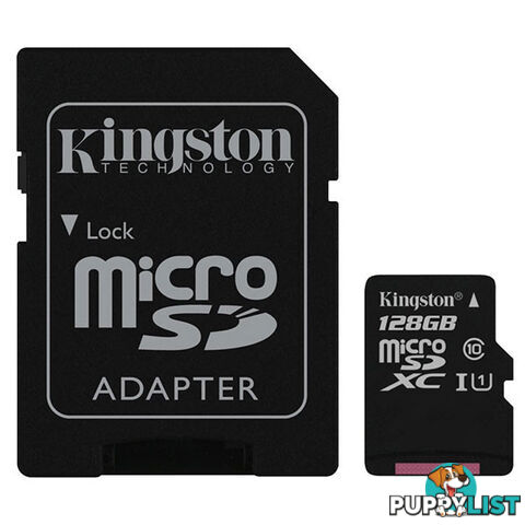 KINGSTON SDC10G2/128GBFR 128GB microSDXC Class 10 UHS-I upto 45MB/s with SD adaptor