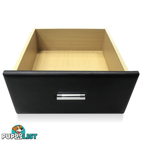 Deluxe PU Leather 2 Drawers Cabinet Black