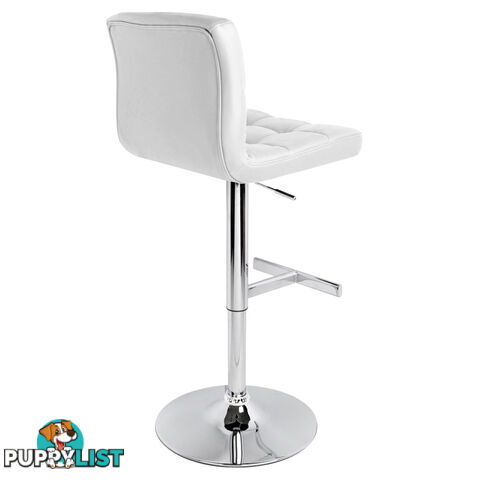 Set of 2 PU Leather Kitchen Bar Stool White