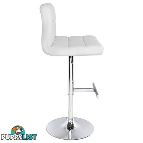 Set of 2 PU Leather Kitchen Bar Stool White