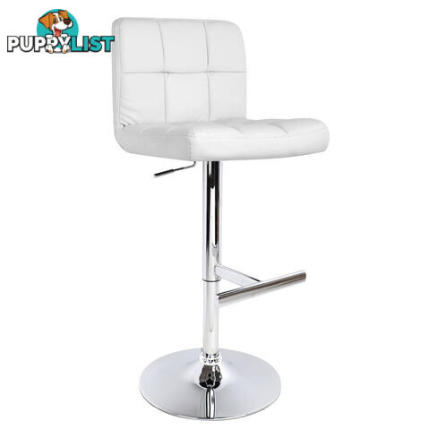 Set of 2 PU Leather Kitchen Bar Stool White