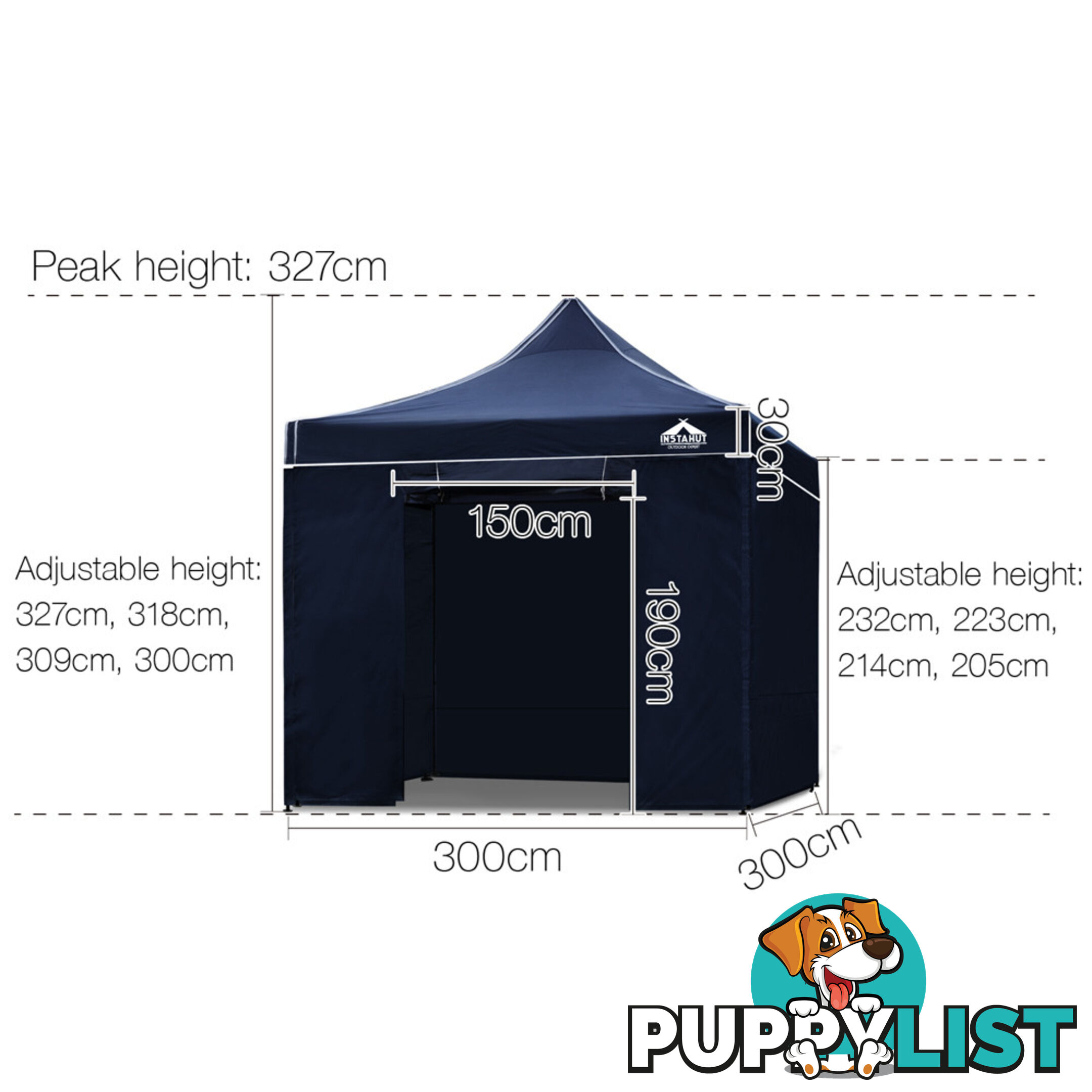 3x3 Pop Up Gazebo Hut with Sandbags Navy